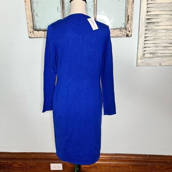 NY Collection Round Neck Long Sleeve Grommet Design Mini Dress Size Medium - Picture 4 of 11